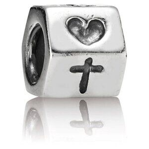 PANDORA Faith Hope and Love Charm Authentic Silver Heart Anchor Cross Religious